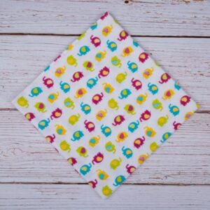 Flanellmähe 1tk 77x67cm Värvilised Elevandid
