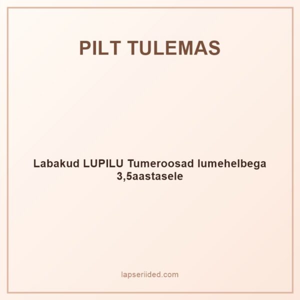 Labakud LUPILU Tumeroosad lumehelbega 3,5aastasele