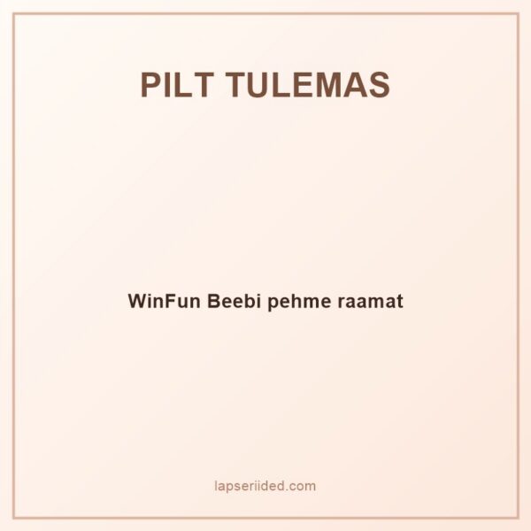 WinFun Beebi pehme raamat