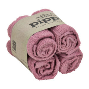 Pippi suulapp/näorätik 4tk 100% mahepuuvill 27x27cm Old Rose 255571