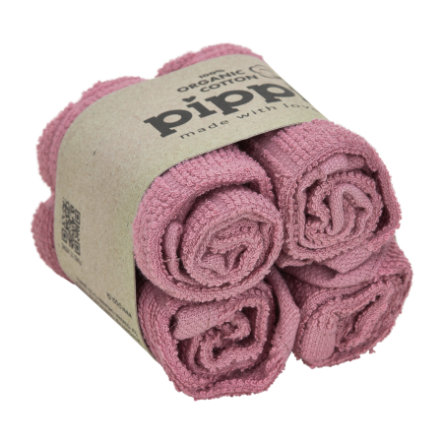 Pippi suulapp/näorätik 4tk 100% mahepuuvill 27x27cm Old Rose 255571