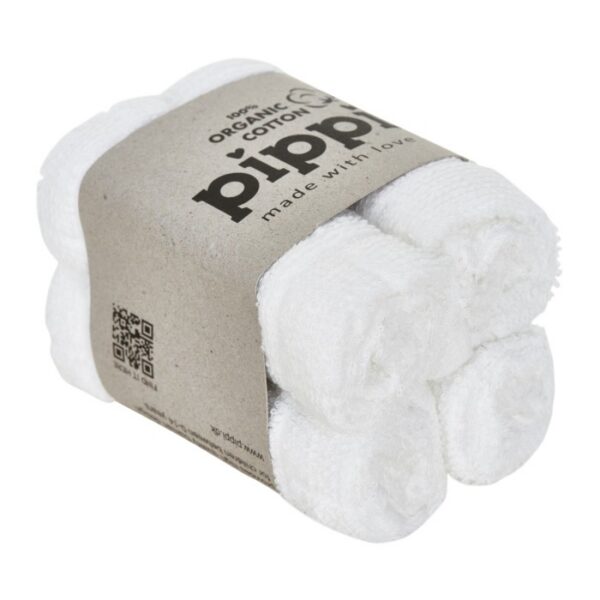 Pippi suulapp/näorätik 4tk 100% mahepuuvill 27x27cm White 222644