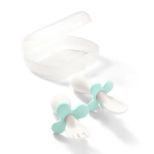 Ergonoomilised BabyOno lusikas ja kahvel valge/roheline karbis