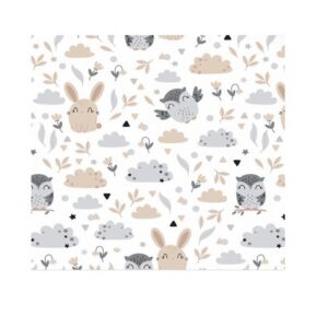 Flanellmähe 1tk 70x80cm valge Rabbit&Owl
