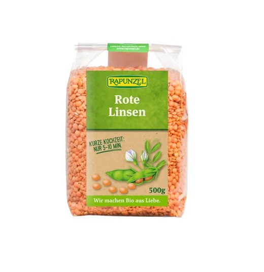Punased läätsed, ökoloogiline 500g Rapunzel