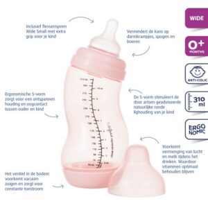 Difrax S-lutipudel laia kaelga 310ml heleroosa