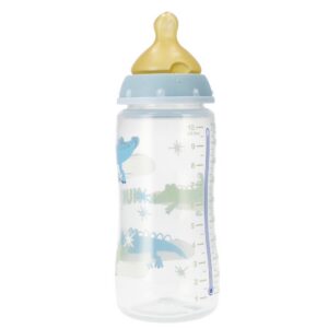 Nuk FC lutipudel 300ml 0-6kuud lateks lutiga sinine krokodillidega temperatuuri kontrolliga