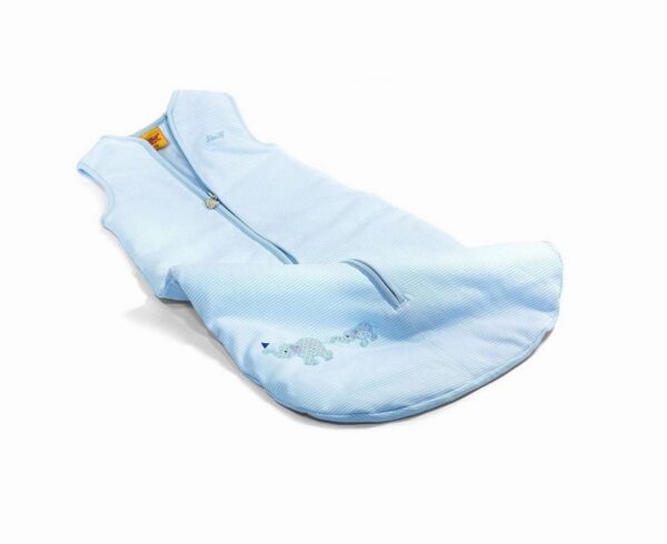 STEIFF®  magamiskott, helesinine/valge triip elevantidega 70cm