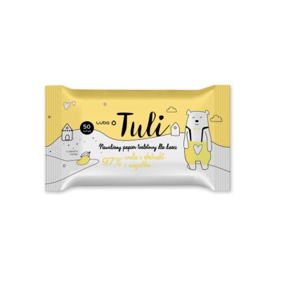 LUBA Tuli komposteeritav mangolõhnaline niiske tualetipaber saialille ekstrakti ja 97% veega, 50tk