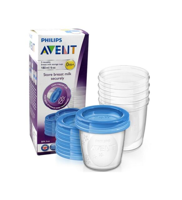 AVENT säilitustassid kaantega 180ml, 5tk SCF619/05