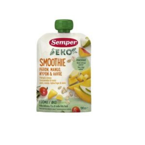 Semper orgaaniline puuviljapüree pirn- mango-kibuvitsa-kaera 3x100g 6.kuust Semper (1tuub-1,35eur) Lõpumüük!!!