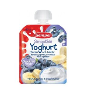 Banaani-mustika smuuti jogurtiga 6x90g tuubis 6.kuust Semper (1tuub -1,65eur)