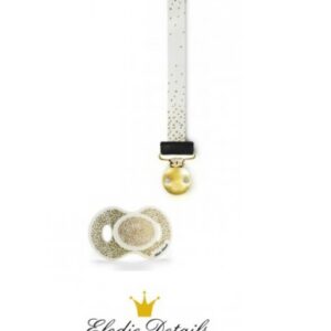 Elodie Details Pacifier Clip – Gold Shimmer White/Gold  One Size lutipael+Pacifier lutt 3+kuud