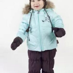 Väikelaste jope CARA (1620AW12) 80cm 056-helesinine+traksipüksid 2196AW13 tumepruunid 011+ Huppa