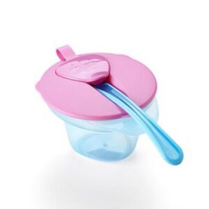 Tommee Tippee Kaanega kauss+ lusikas 4+ kuud sinine/roosa kaas