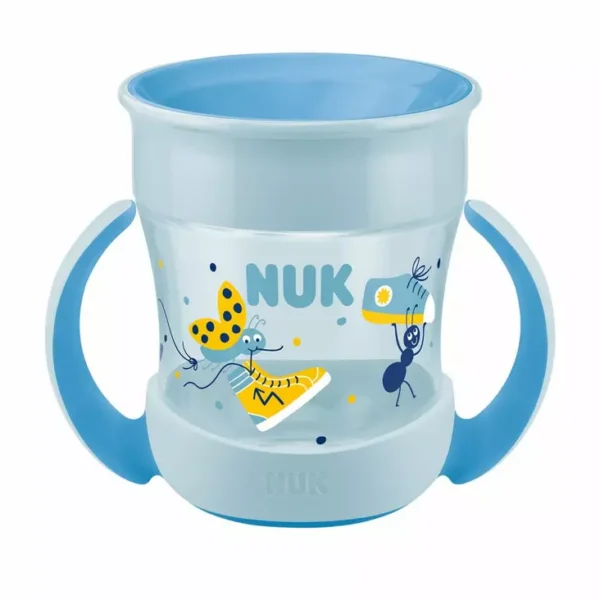 NUK Mini Magic Cup 160ml ääre ja kaanega 6+kuud sinine liblikas