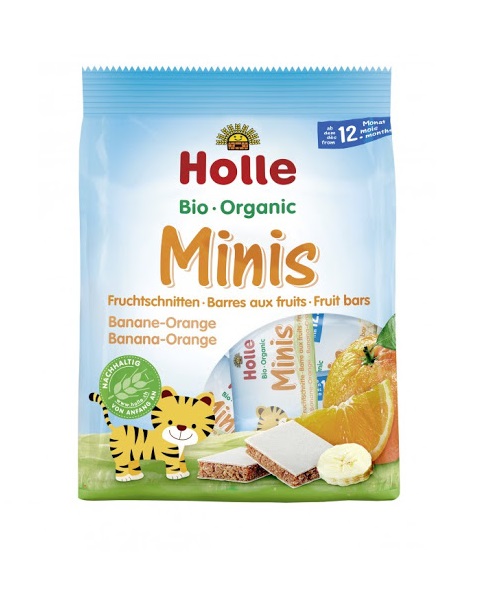 Holle beebide Müslibatooni ampsud banaani ja apelsiniga 12+kuusele  2pakki x 8ampsux12,5g (1pakk- 4,50eur)