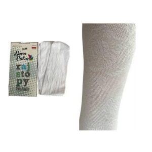 Sukkpüksid pidulikud valged roosidega 92-98cm Euro Calza