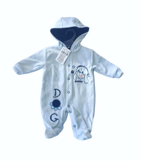 Sametine kombe voodriga 647 helesinine Puppy (56-68cm)