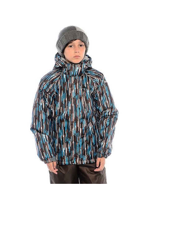 Laste jope HAZEL (1184BW12) 116cm tumepruun mustriga -581 Huppa