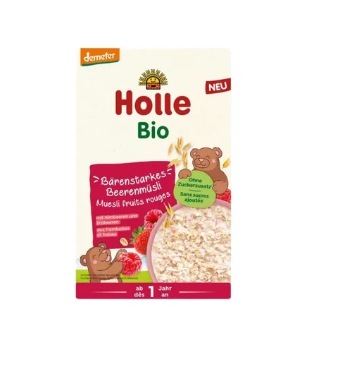 HOLLE Täisteraviljapuder marjadega, 1-aastastelt, biodünaamilistelt marjadelt 200g Wholegrain Berry Muesli