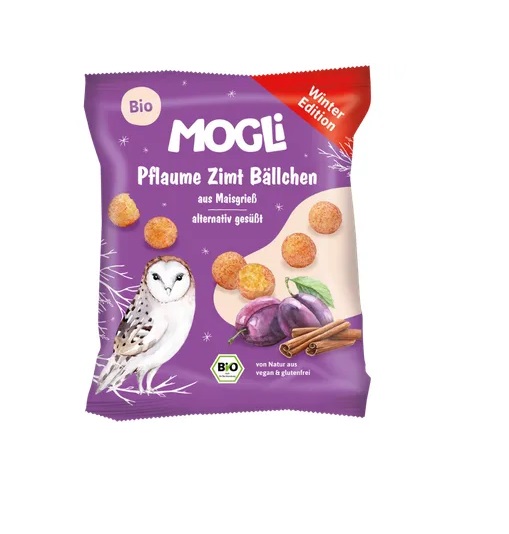 Mogli Krõbedad maisipallid ploomide ja kaneeliga, ökoloogilised 30g