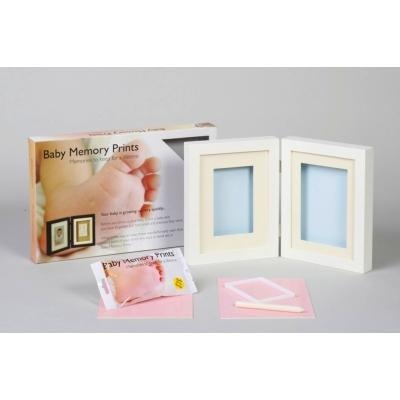 Baby memory Prints raamis 2-osaline käe-jalajälg Valge poisile või tüdrukule