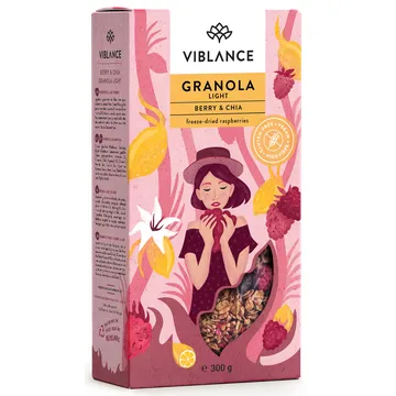 Krõbe müsli vaarikate ja chia seemnetega Viblance 300g