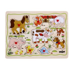 Woodyland Puidust puzzle nuppudega Talu loomad