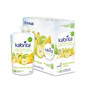 Püree Kabrita kitsepiim, banaanid,pirnid,õunad ja ananass alates 6+kuust 3x100g(1tuub-3,36eur)