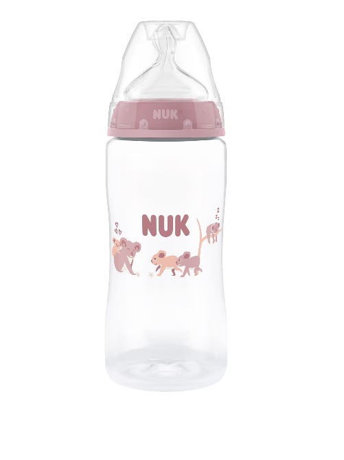 Nuk FC lutipudel 300ml  silikoon lutiga Roosa ahvipärdikutega 3+kuud