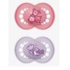 MAM ORIGINAL latex  2TK 16-16KUUD SIRGE OTSAGA tumeroosa öökull kitsekesega/helelilla linnuke lilledega steriliseerimiskarbis – pilt 1
