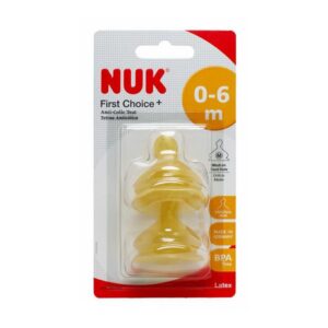 NUK FC Anti-colic  pudelilutt piimale 0-6kuud 2tk lateks N1 M