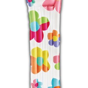 Õhkmadrats valge lilledega 183x69cm Intex
