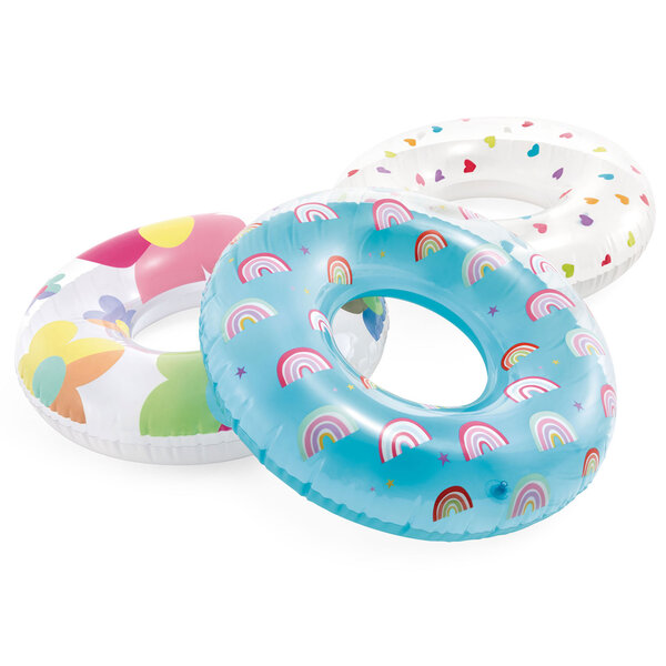 Ujumisrõngas Intex täispuhutav - südamete, lillede või vikerkaartega, 81cm 1tk