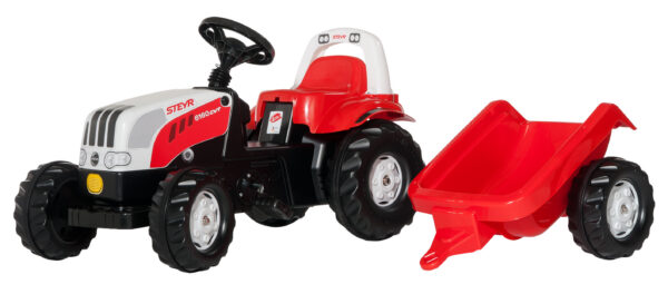 Pedaalidega traktor Rollykid Steyr järelkäruga