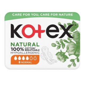 Kotex hügieeniside Natural 100% Cotton Normal 8tk