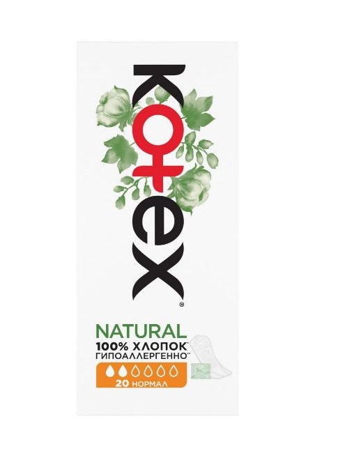 Kotex pesukaitse Natural 100% Cotton Normal 20tk