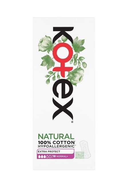 Kotex pesukaitse Natural 100% Cotton ExtraProtect Normal 18tk