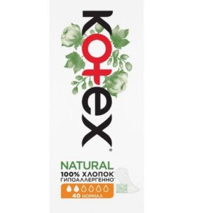 Kotex pesukaitse Natural 100% Cotton Normal 40tk