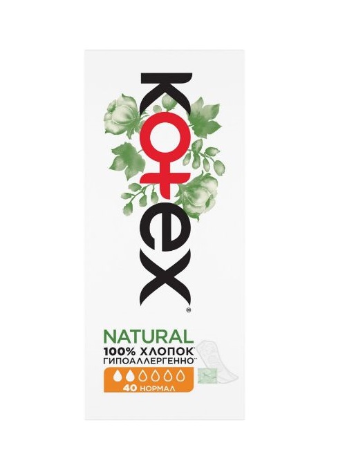 Kotex pesukaitse Natural 100% Cotton Normal 40tk