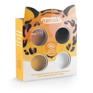 NAMAKI BIO näovärvide komplekt: must, oranž, kuldkollane, valge ja ajutised tätoveeringud, Animals