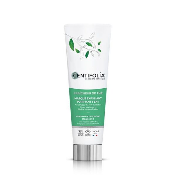 CENTIFOLIA 3in1 Puhastav, kooriv ja matistav mask rohelise tee, tsingi ja riisijahuga, 100ml