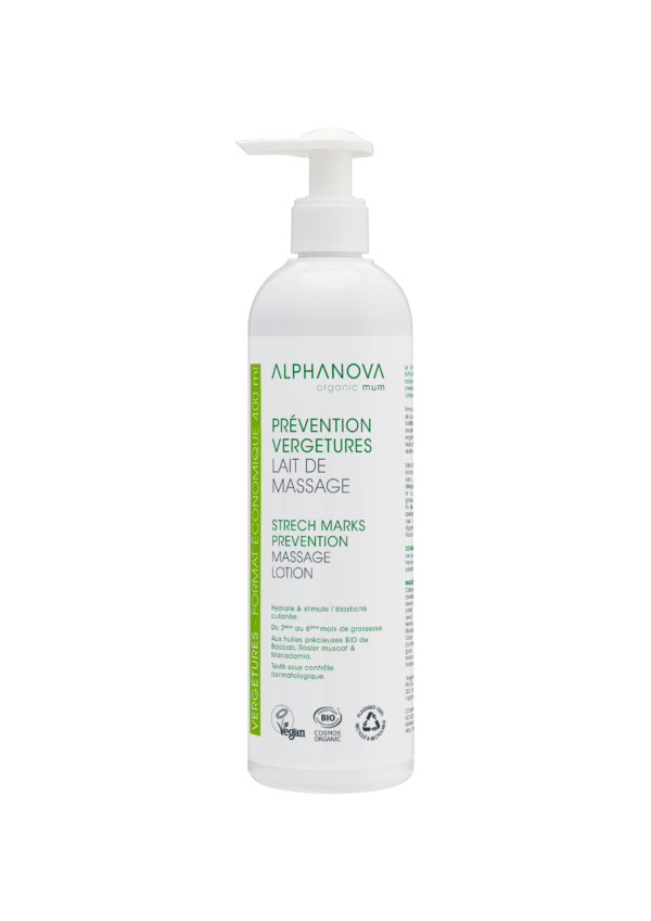 ALPHANOVA SANTE orgaaniline intensiivne venitusarmide vastane kreem aloe vera ja ahvileivapuuviljaekstraktiga, 400 ml