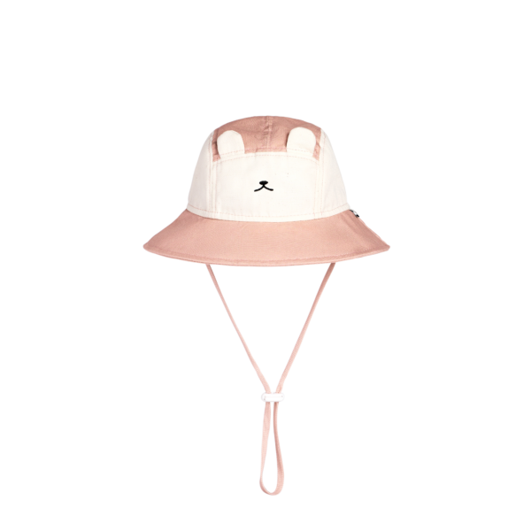 KIETLA Camper Hat UPF50 orgaanilisest puuvillast päikesekaitsega müts NATURAL-PINK, vanusele 2-6 eluaastat