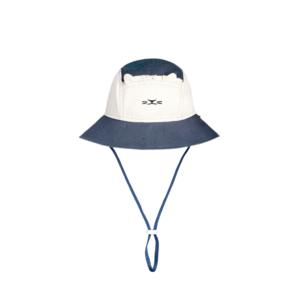 KIETLA Camper Hat UPF50 orgaanilisest puuvillast päikesekaitsega müts NATURAL-NAVY, 0-2 aastat