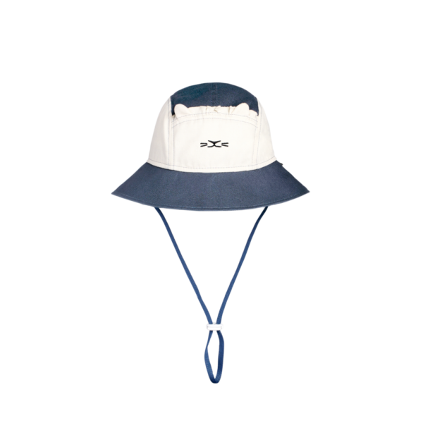 KIETLA Camper Hat UPF50 orgaanilisest puuvillast päikesekaitsega müts NATURAL-NAVY, 2-6 aastat