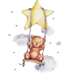 SIPO Lastetoa seinakleebised, Bear on Swing