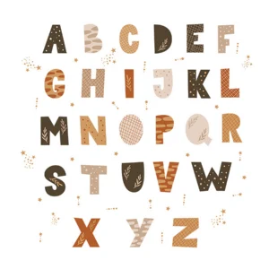 SIPO Lastetoa seinakleebised, Boho Alphabet