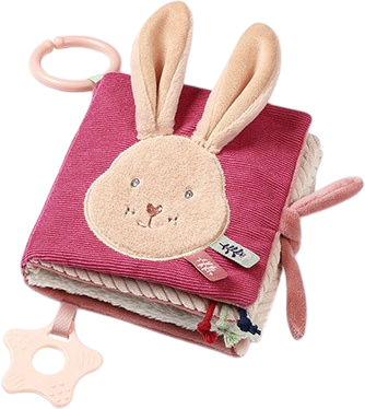 Baby Ono pehme  sensoorne raamat RABBIT KARO  0+kuud kinnitusrõnga+närimisrõngaga